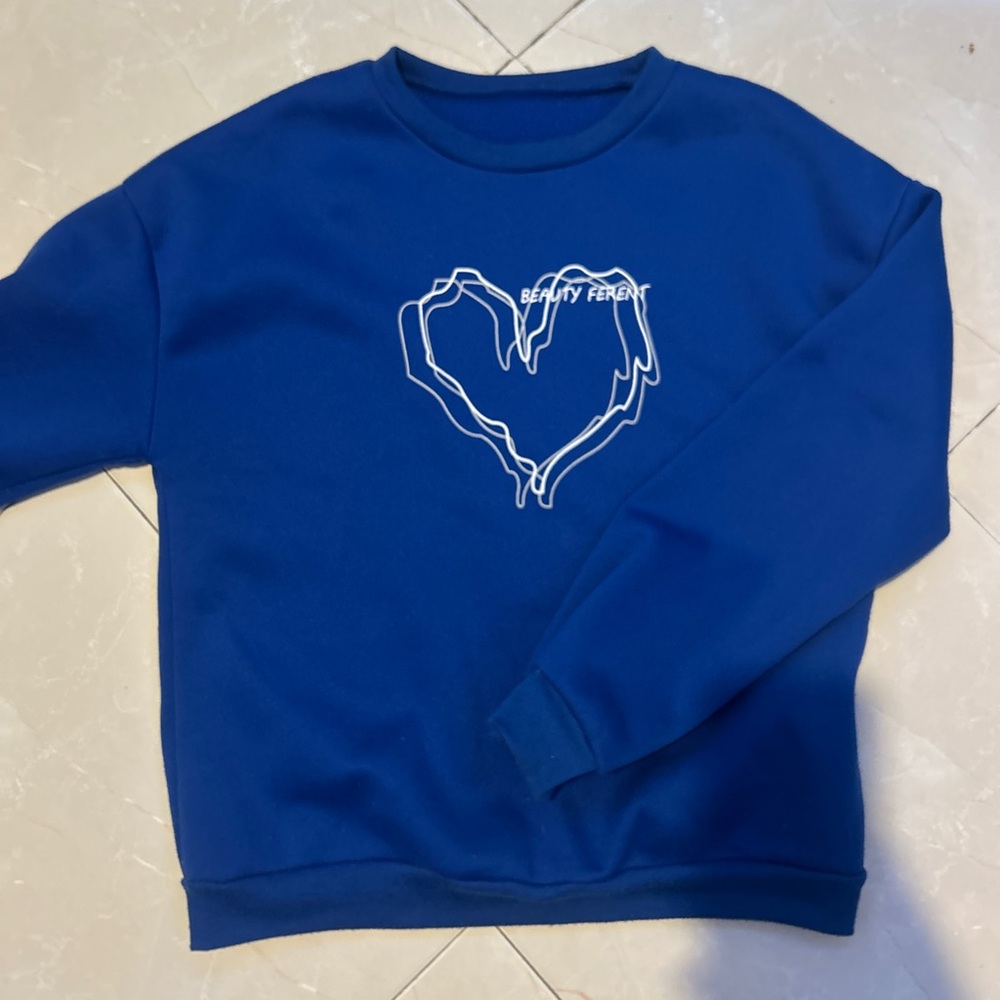 Blue Heart Design Men's Sweater
